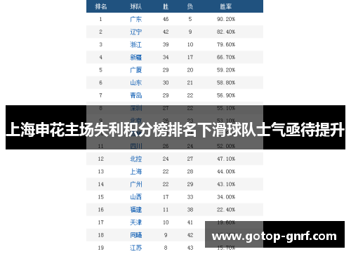 上海申花主场失利积分榜排名下滑球队士气亟待提升