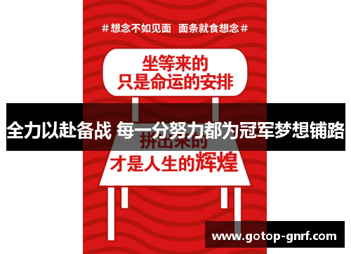 全力以赴备战 每一分努力都为冠军梦想铺路